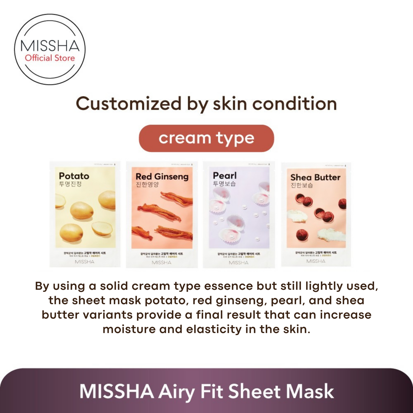 Airy Fit Sheet Mask - Potato